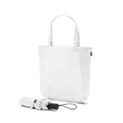SKYLAR - 2-in-1-Regenschirm mit Einkaufstasche inklusive. Dieser ist aus recyceltem Polyester
