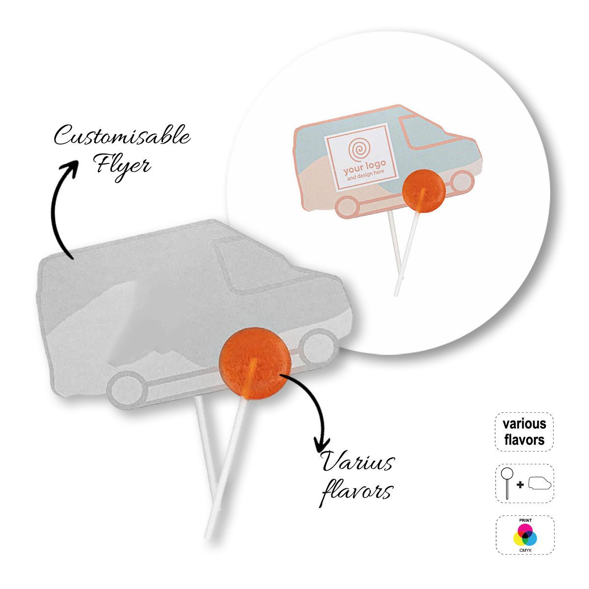 LOLLY HOLDER - Lutscher mit Flyer , 114x10x110 mm | GL810503B