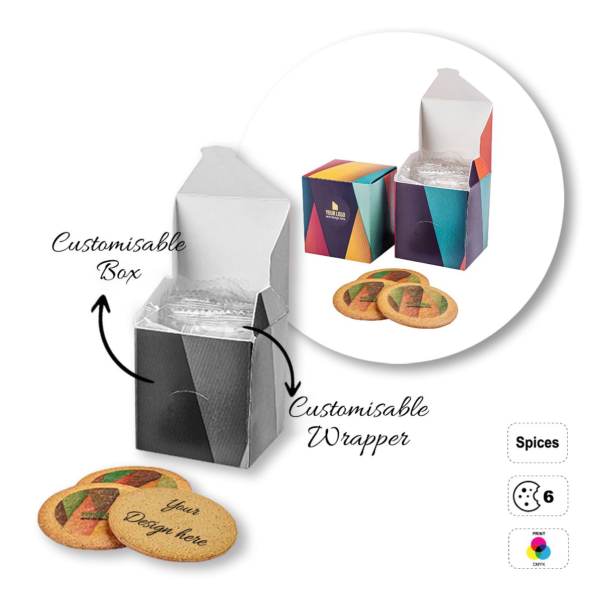 LOGO COOKIE - runde, individuell gestaltbare Kekse, 78x67x70 mm | GL810709C