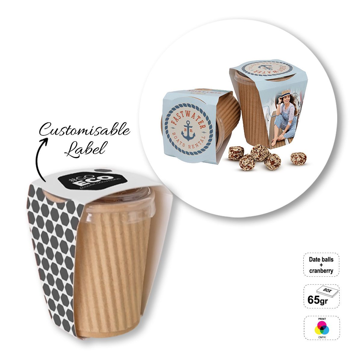 DELICIOUS CUP - Päckchen mit süßen Snacks, 80x80x95 mm | GL810807C