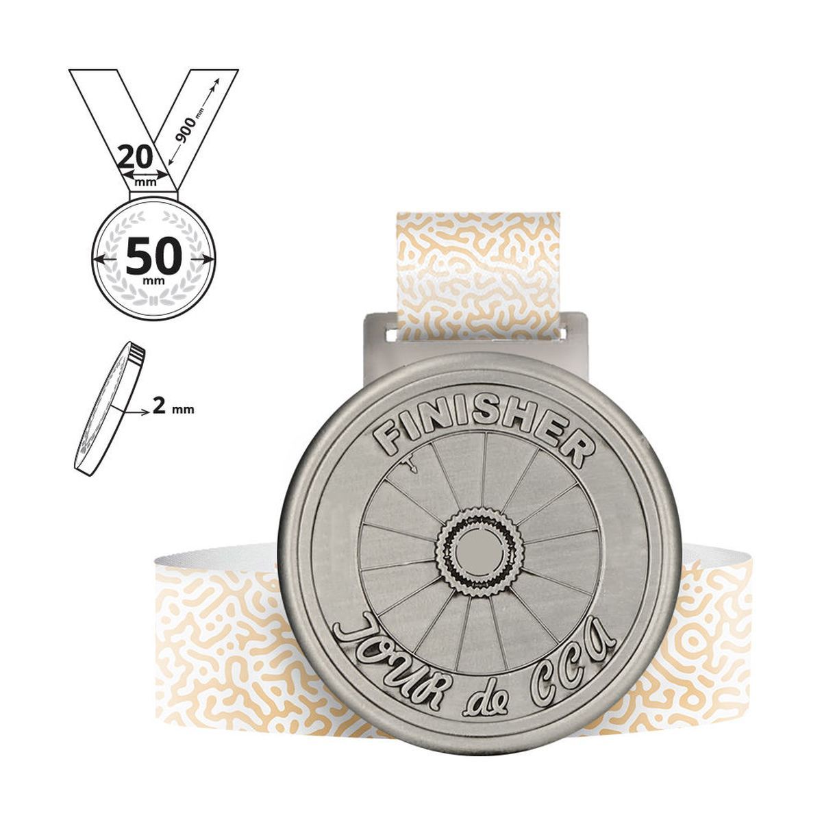 TERGAT - Medaille aus Zinklegierung 2 mm , 50x50 mm | GL701020B