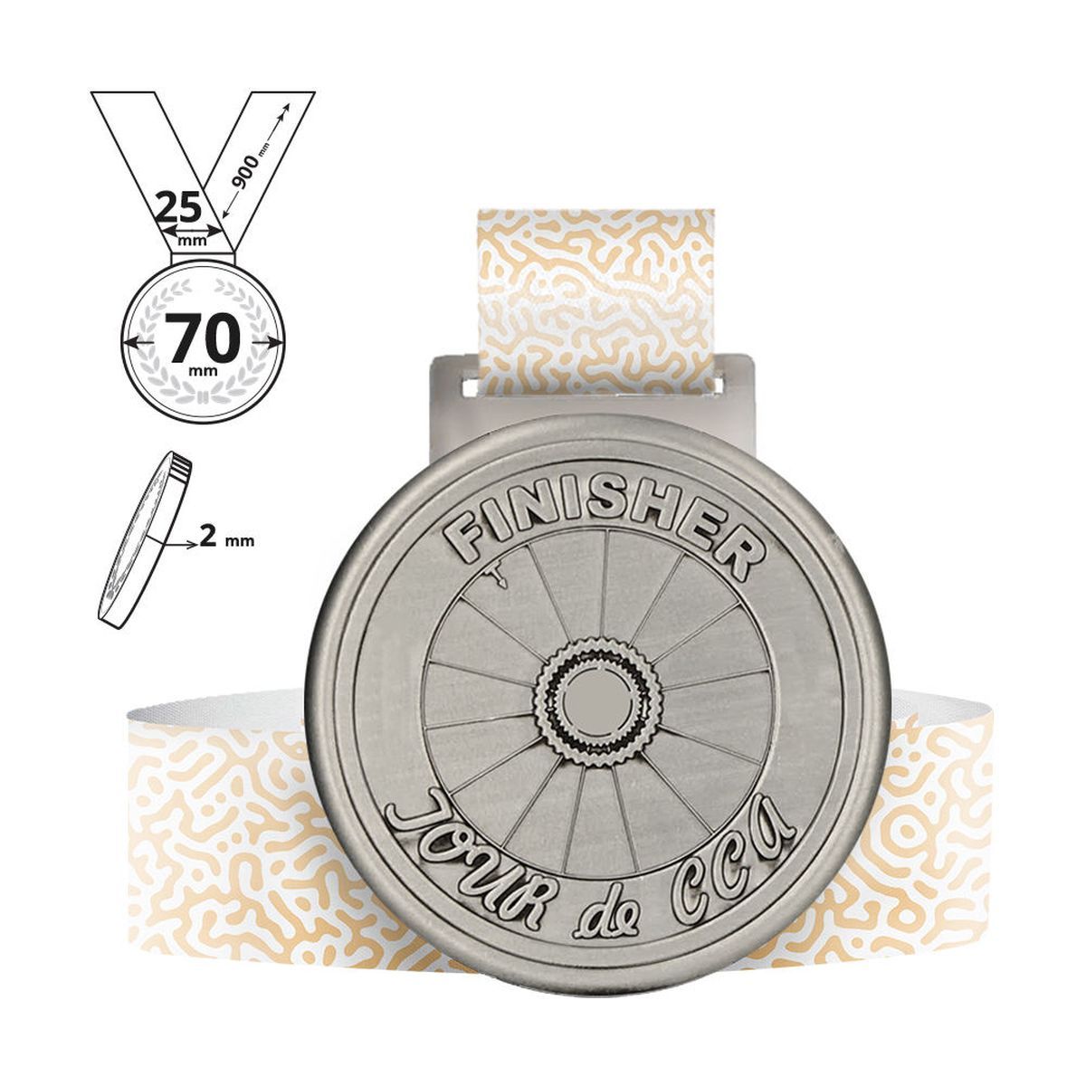 TOLA - Medaille aus Zinklegierung 2 mm, 70x70 mm | GL701020D