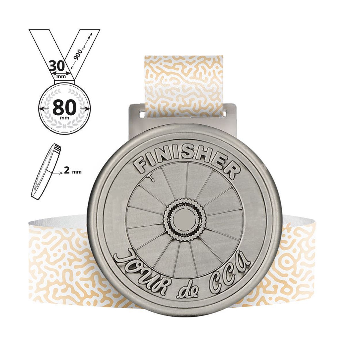 BORDIN - Medaille aus Zinklegierung 2 mm , 80x80 mm | GL701020E