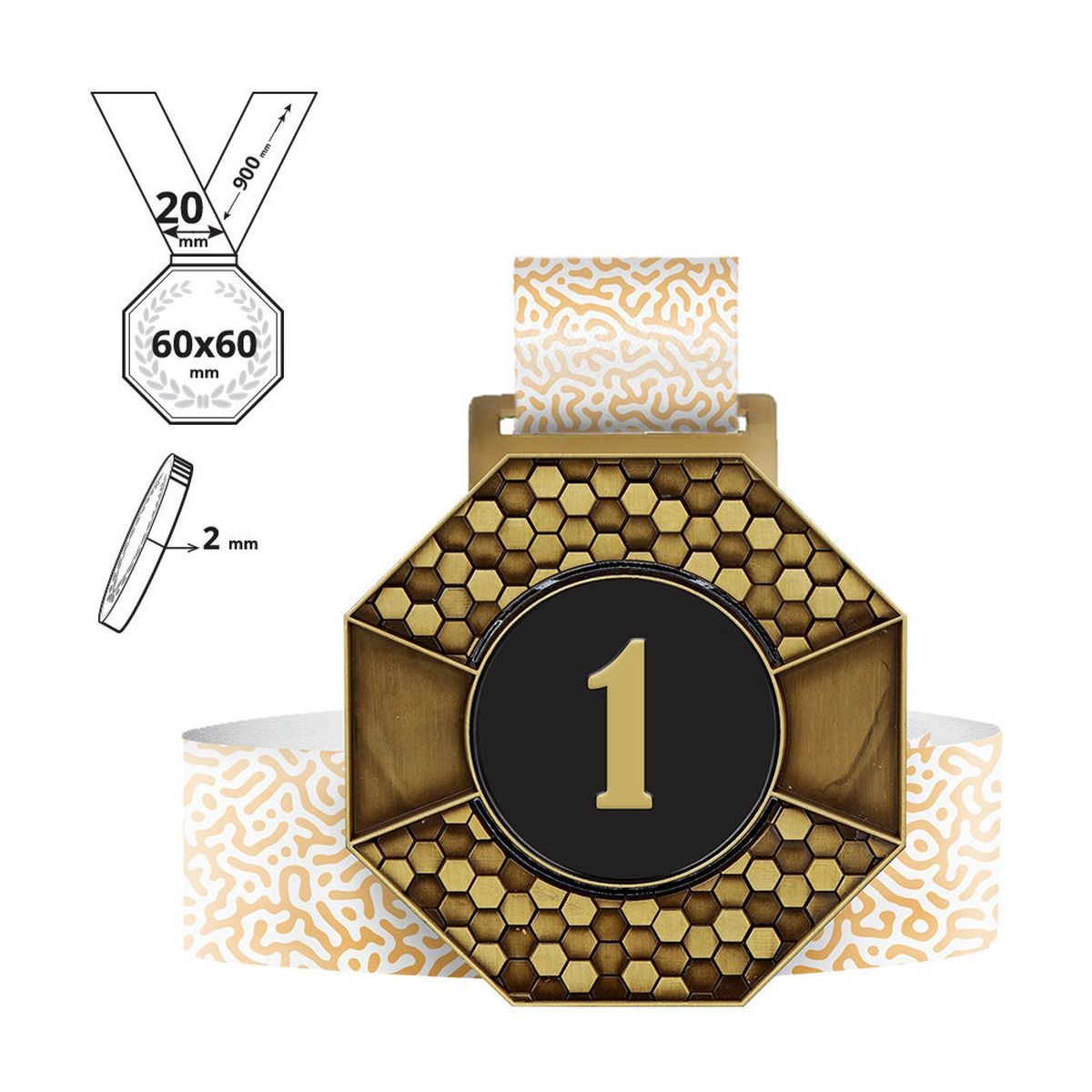 LEMMA - Medaille aus Zinklegierung 2mm, 60x60 mm | GL705020C