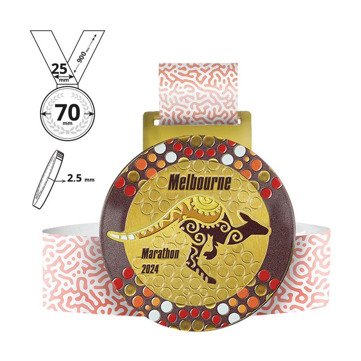 TOKYO - Stahlmedaille 2,5mm, 70x70 mm | GL711125D