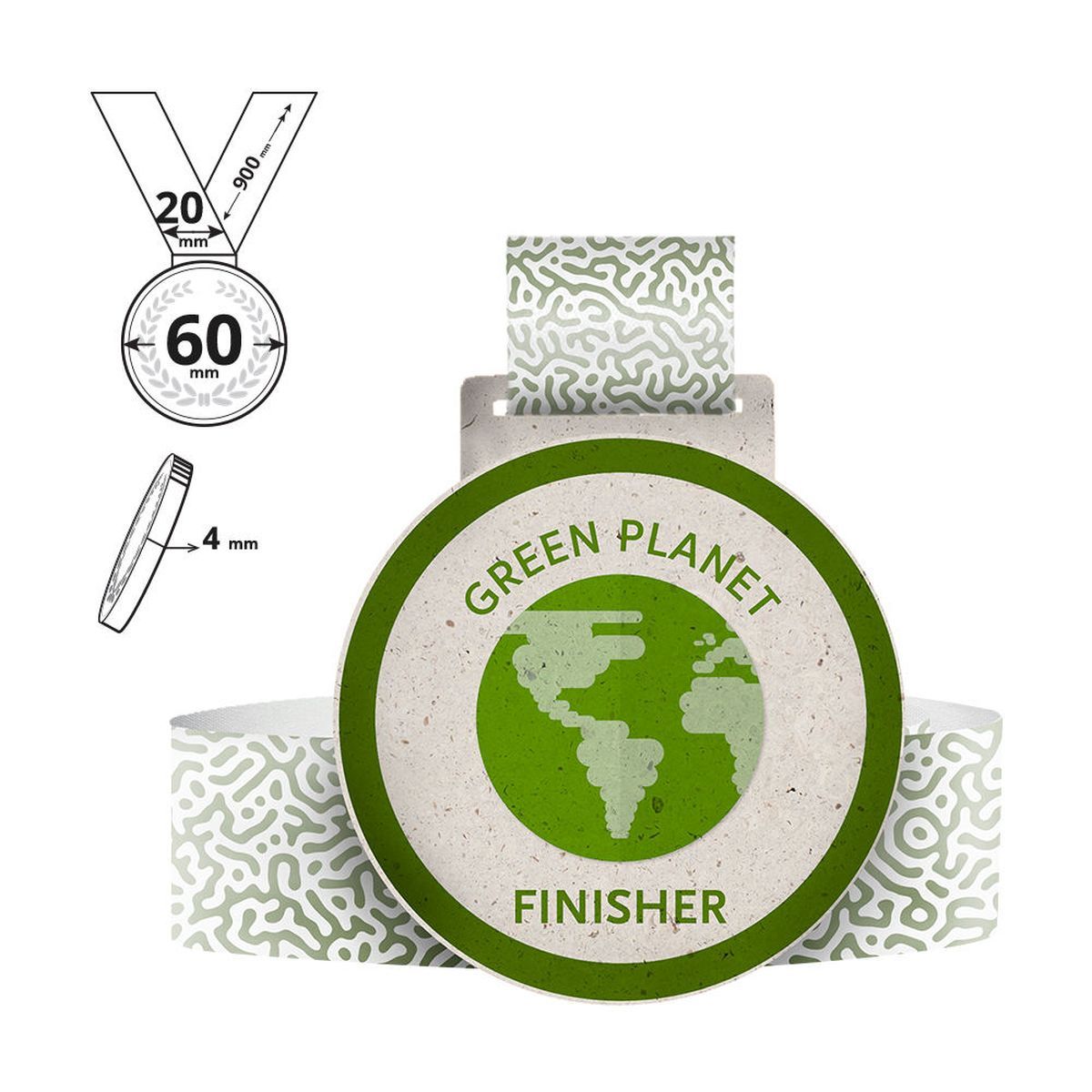 HAKONE - Medaille aus recyceltem Karton 4 mm , 60x60 mm | GL711340C