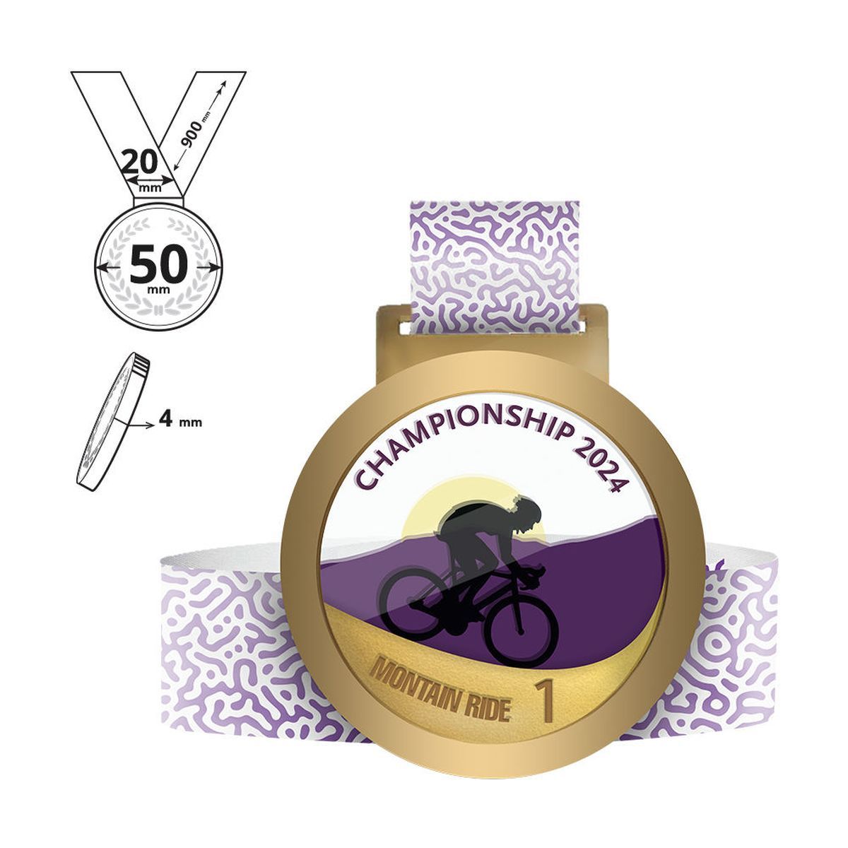 NARA - Medaille aus Stahl und Plexiglas 4mm , 50x50 mm | GL711440B