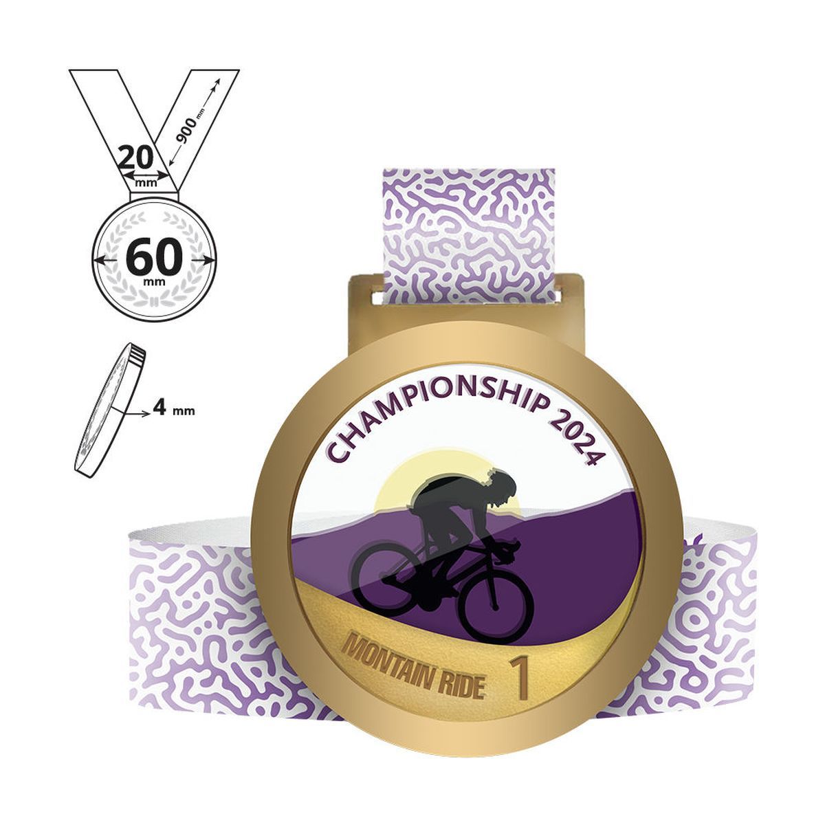 NARA - Medaille aus Stahl und Plexiglas 4mm , 60x60 mm | GL711440C