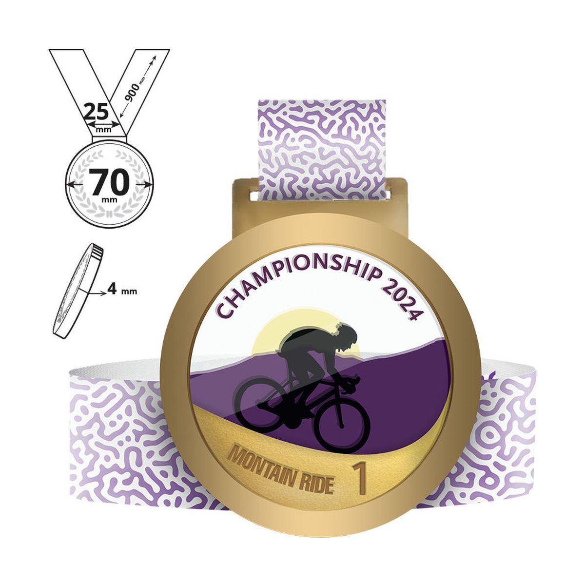 NARA - Medaille aus Stahl und Plexiglas 4mm , 70x70 mm | GL711440D