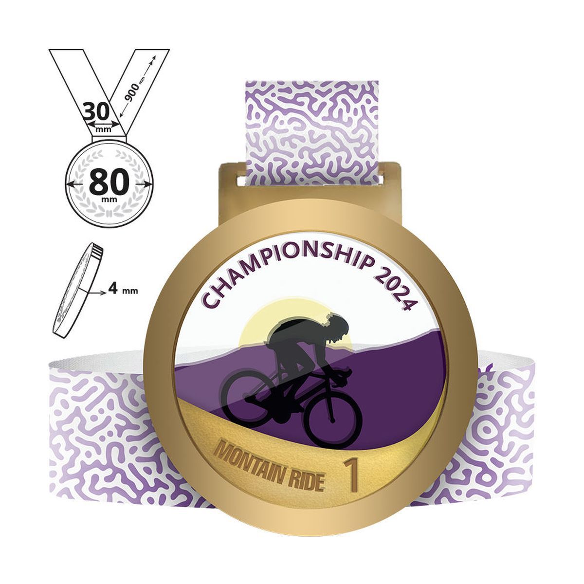 NARA - Medaille aus Stahl und Plexiglas 4mm , 80x80 mm | GL711440E