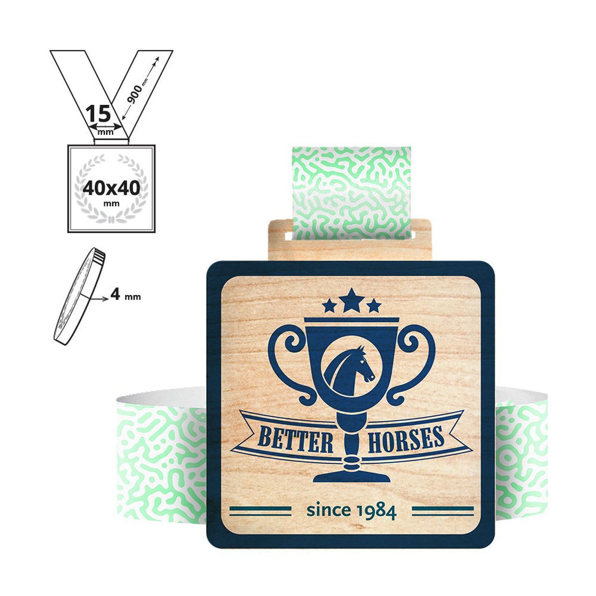 KAWASAKI - Sperrholzmedaille 4mm , 40x40 mm | GL712240A