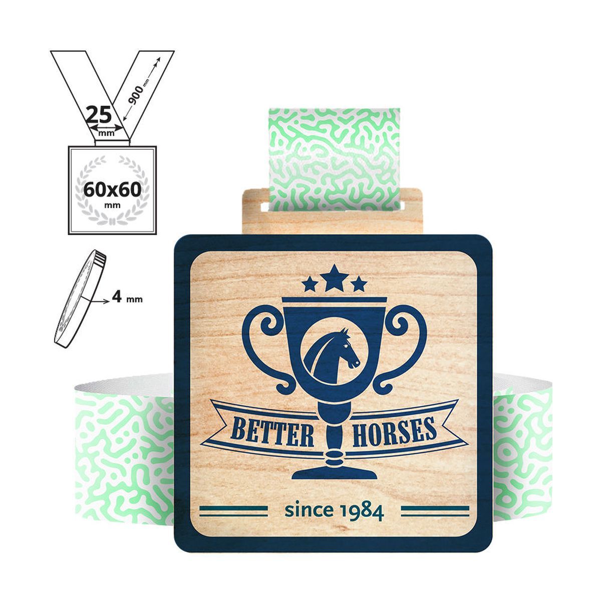 KAWASAKI - Sperrholzmedaille 4mm , 60x60 mm | GL712240C