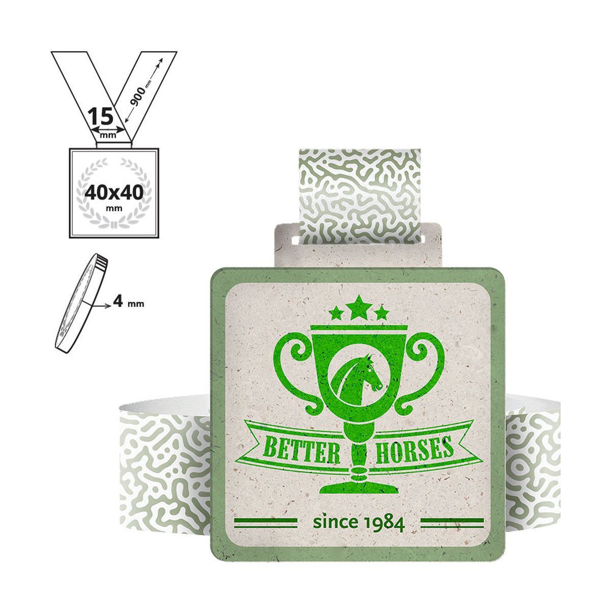 AKITA - Medaille aus recyceltem Karton 4mm , 40x40 mm | GL712340A