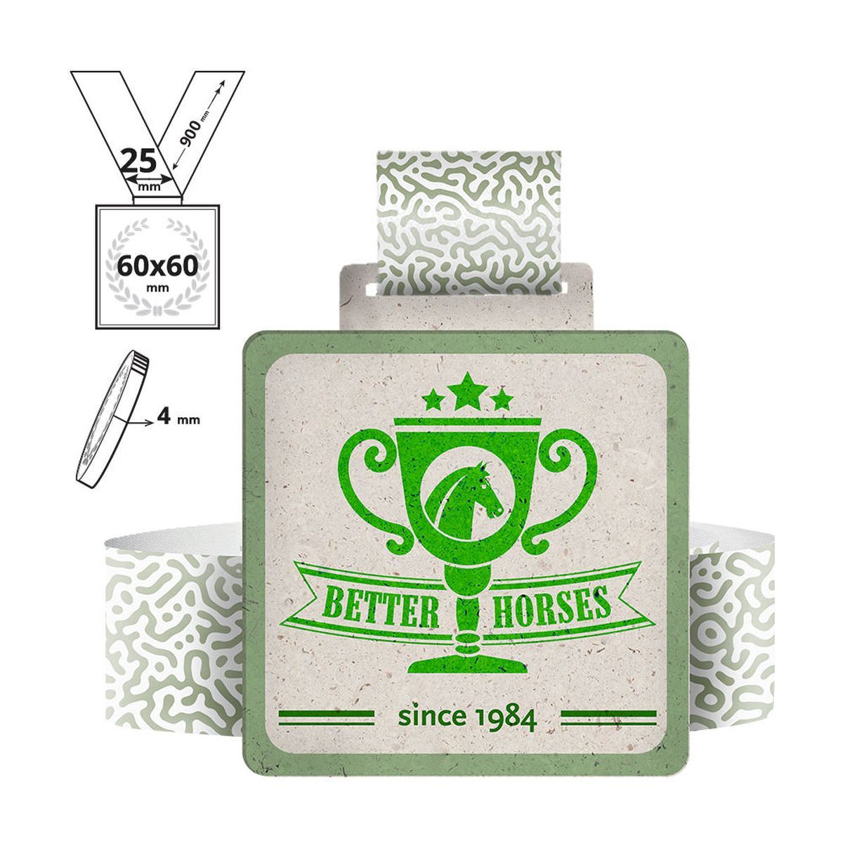 AKITA - Medaille aus recyceltem Karton 4mm , 60x60 mm | GL712340C