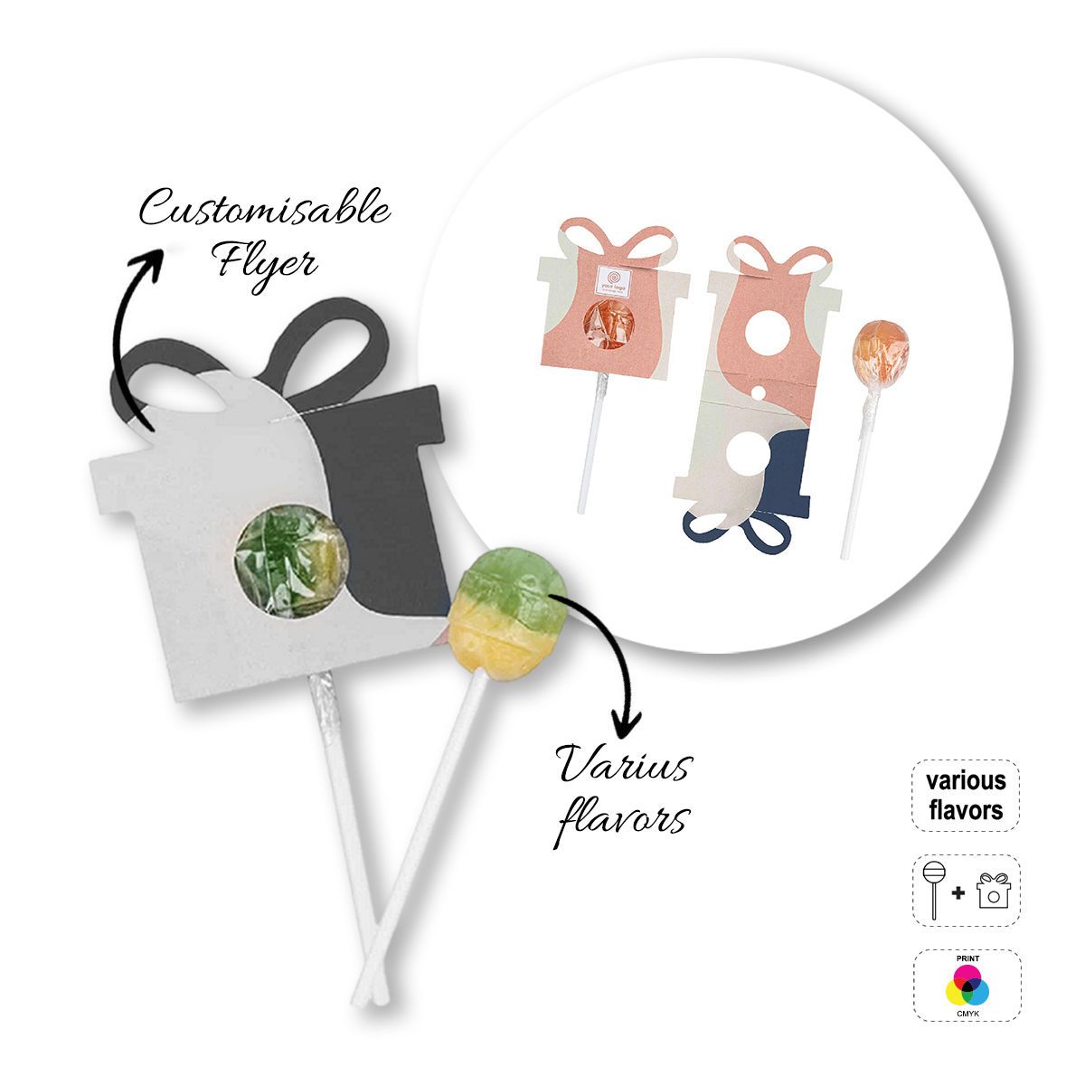 LOLLY BALL - Kugel-Lolli mit Flyer , 52x15x129 mm | GL810502B