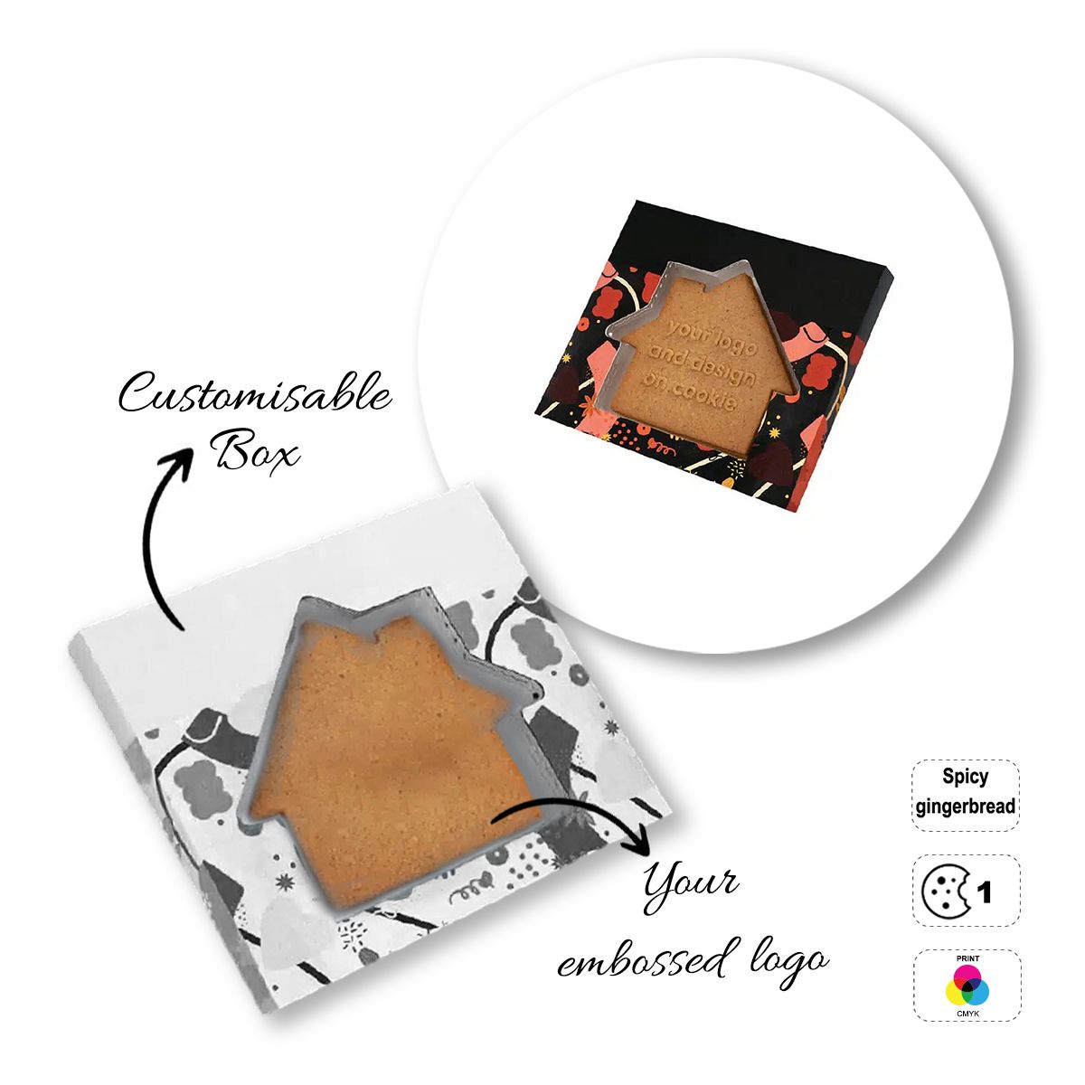 PROMO COOKIE - Keks mit personalisierbarer Oberfläche, 108x95x15 mm | GL810701C