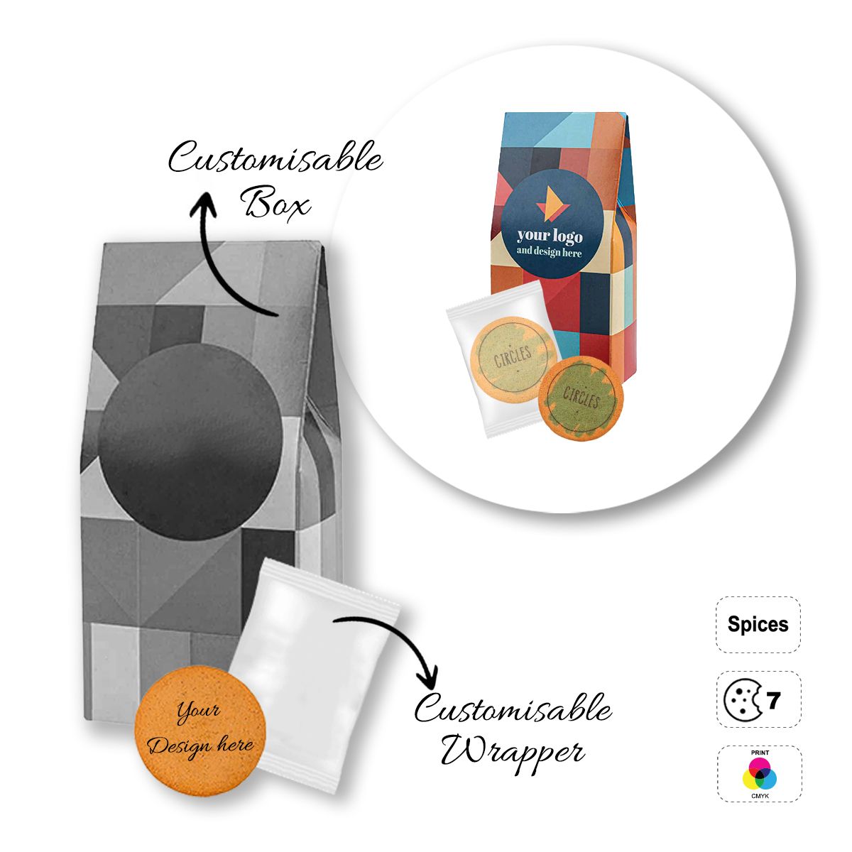 LOGO COOKIE - runde, individuell gestaltbare Kekse, 50x80x168 mm | GL810709D