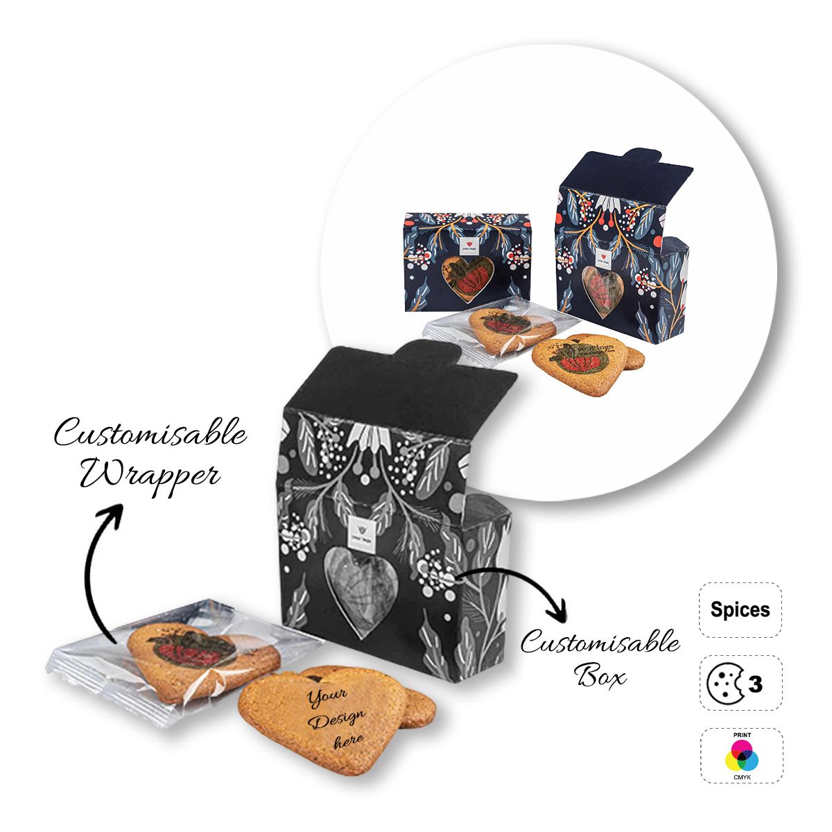 LOGO COOKIE - Kekse in Herzform, individuell gestaltbar, 87x59x30 mm | GL810711B