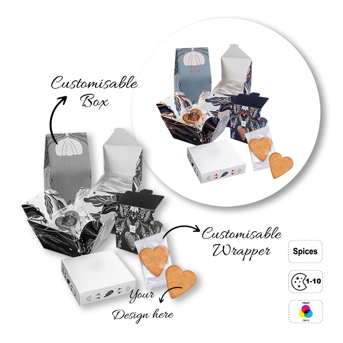 LOGO COOKIE - Kekse in Herzform, individuell gestaltbar, 78x67x70 mm | GL810711C