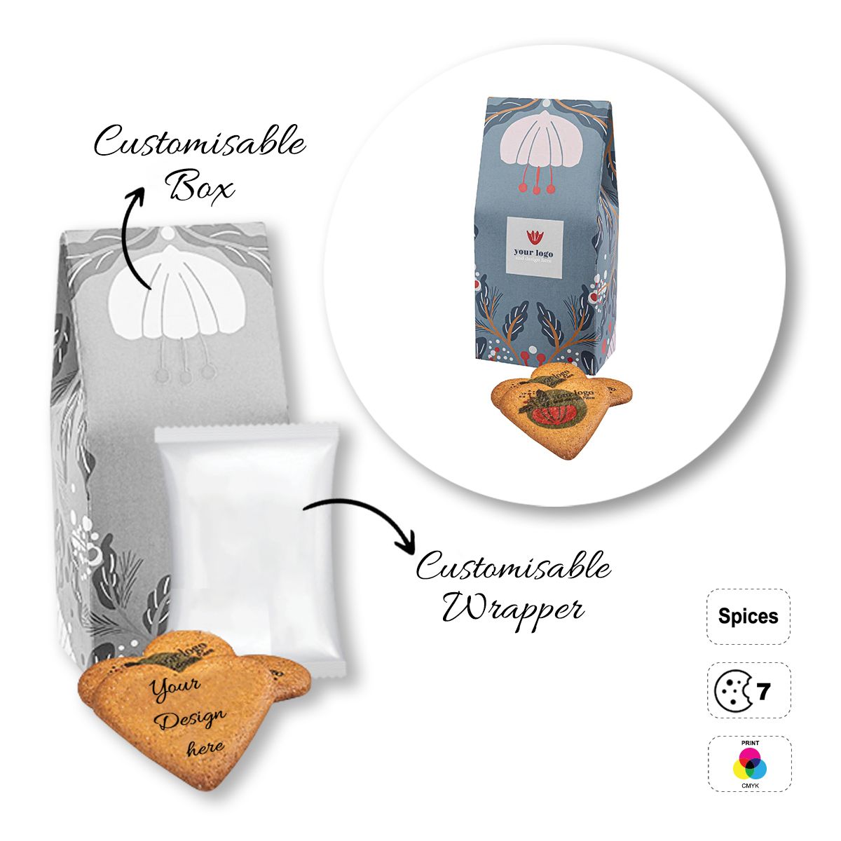 LOGO COOKIE - Kekse in Herzform, individuell gestaltbar, 50x80x168 mm | GL810711D