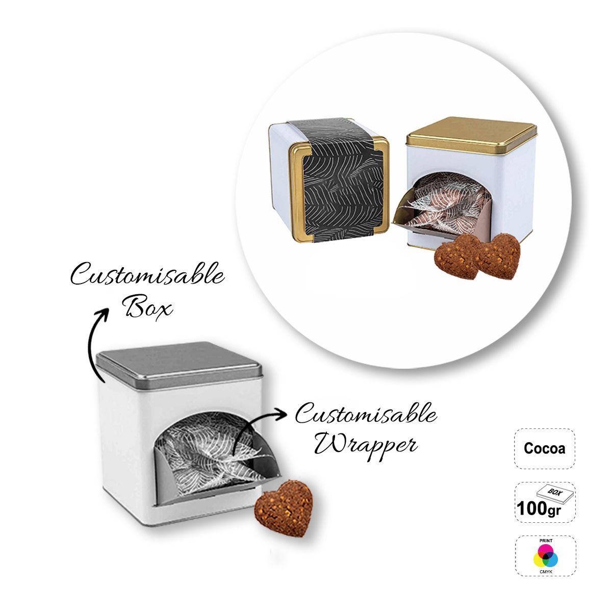 COOKIE BOX - Keksschachtel, 114x114x124 mm | GL810713B