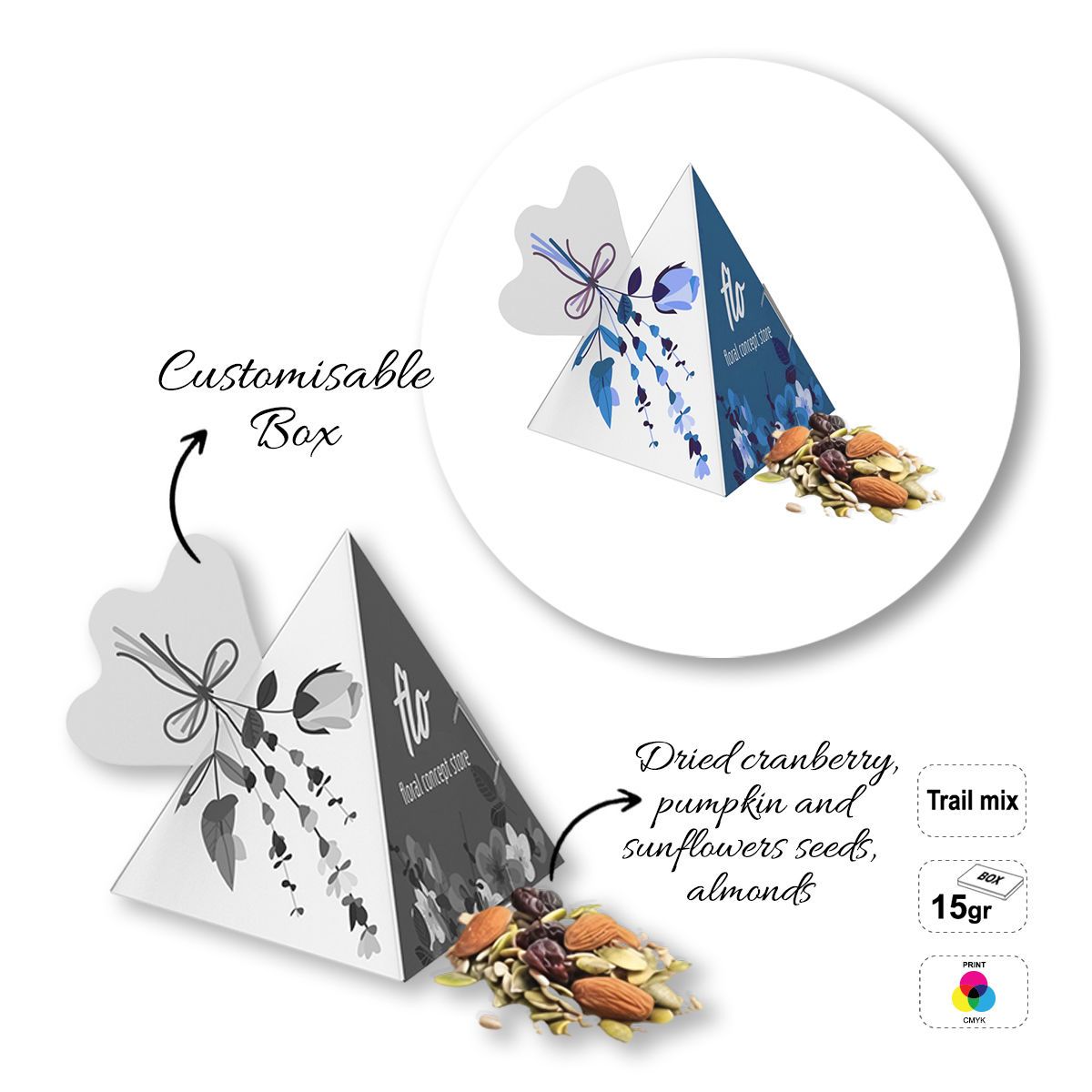 FIT TREAT - Snack-Box mit Trockenfrüchten und Samen, 90x90x110 mm | GL810802B