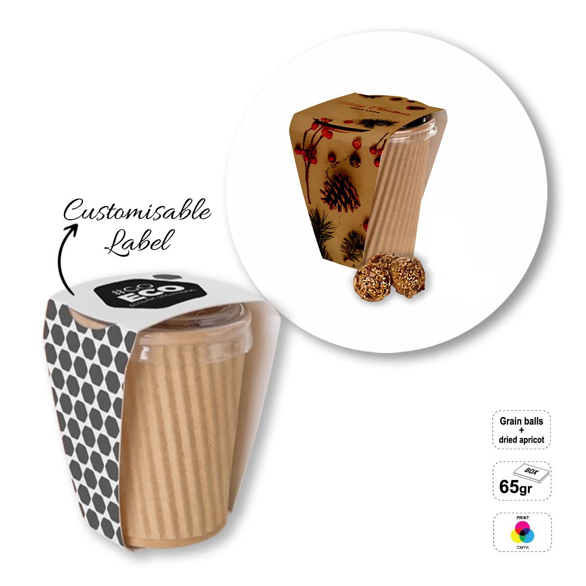 DELICIOUS CUP - Päckchen mit süßen Snacks, 80x80x95 mm | GL810807B