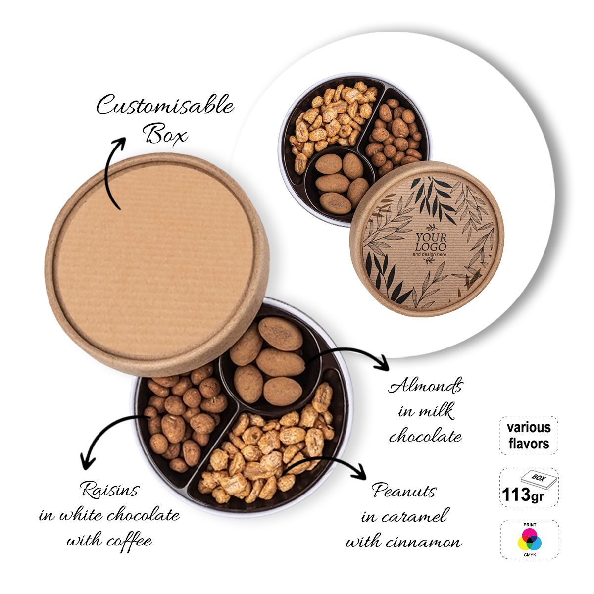 TASTY TRIO - Päckchen mit Trockenfrüchten, 126x126x50 mm | GL810826A