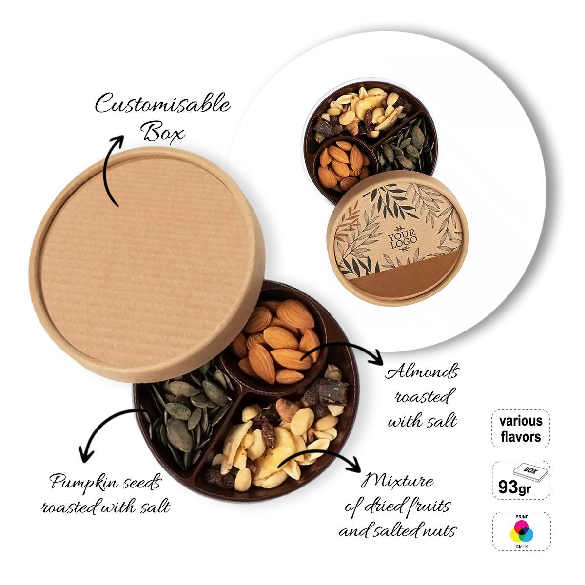 TASTY TRIO - Päckchen mit Trockenfrüchten, 126x126x50 mm | GL810826B