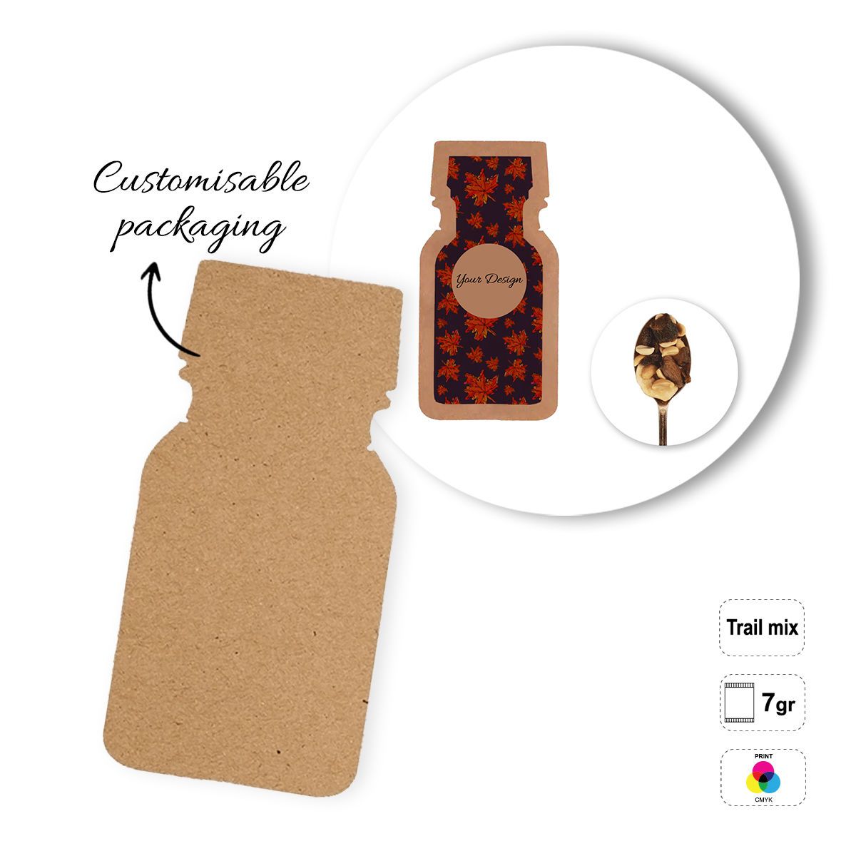 SEEDS&NUTS BOTTLE - Päckchen mit Trockenfrüchten, 65x130 mm | GL810836B