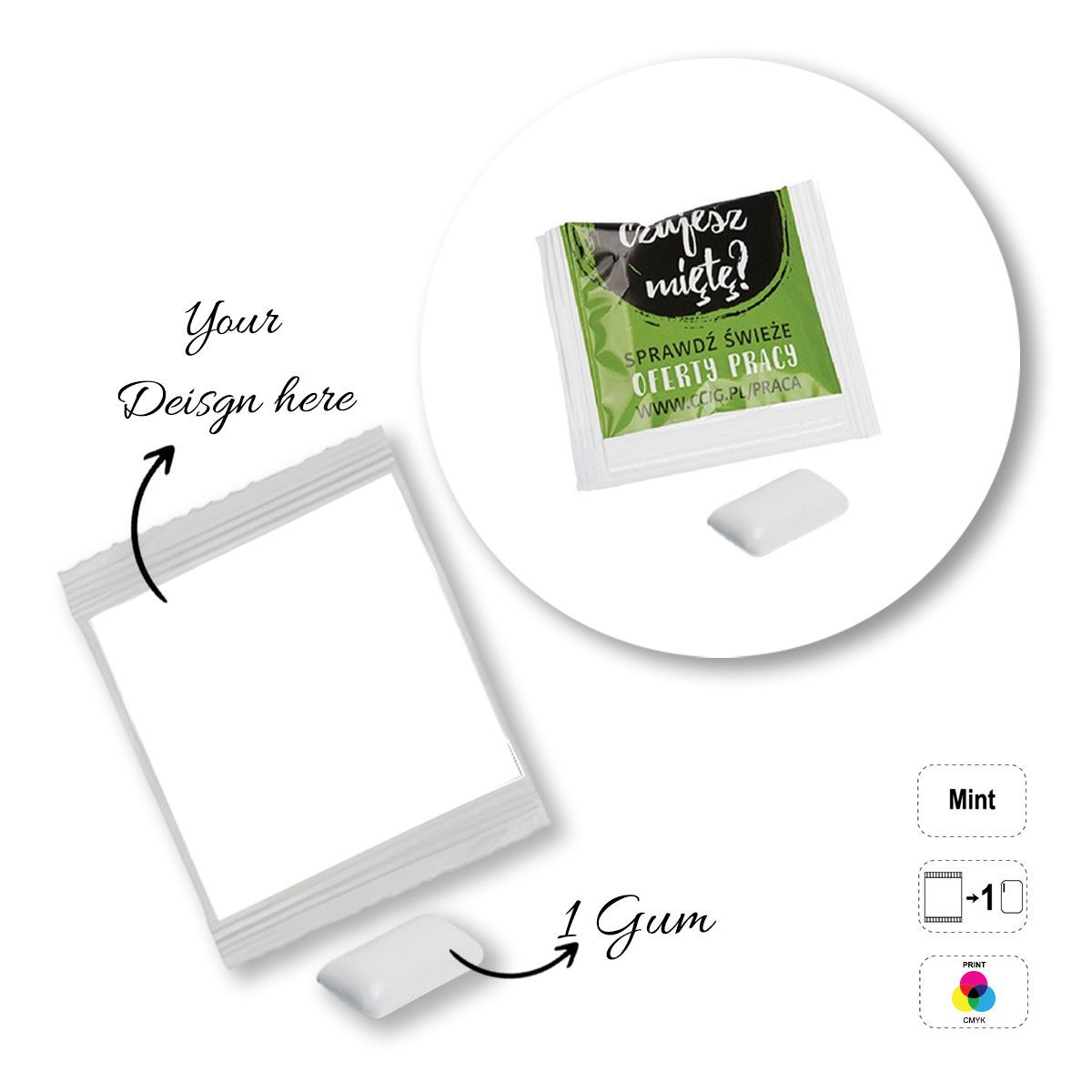 1.2.3. MINTS - Kaugummi, 60x70 mm | GL810901A