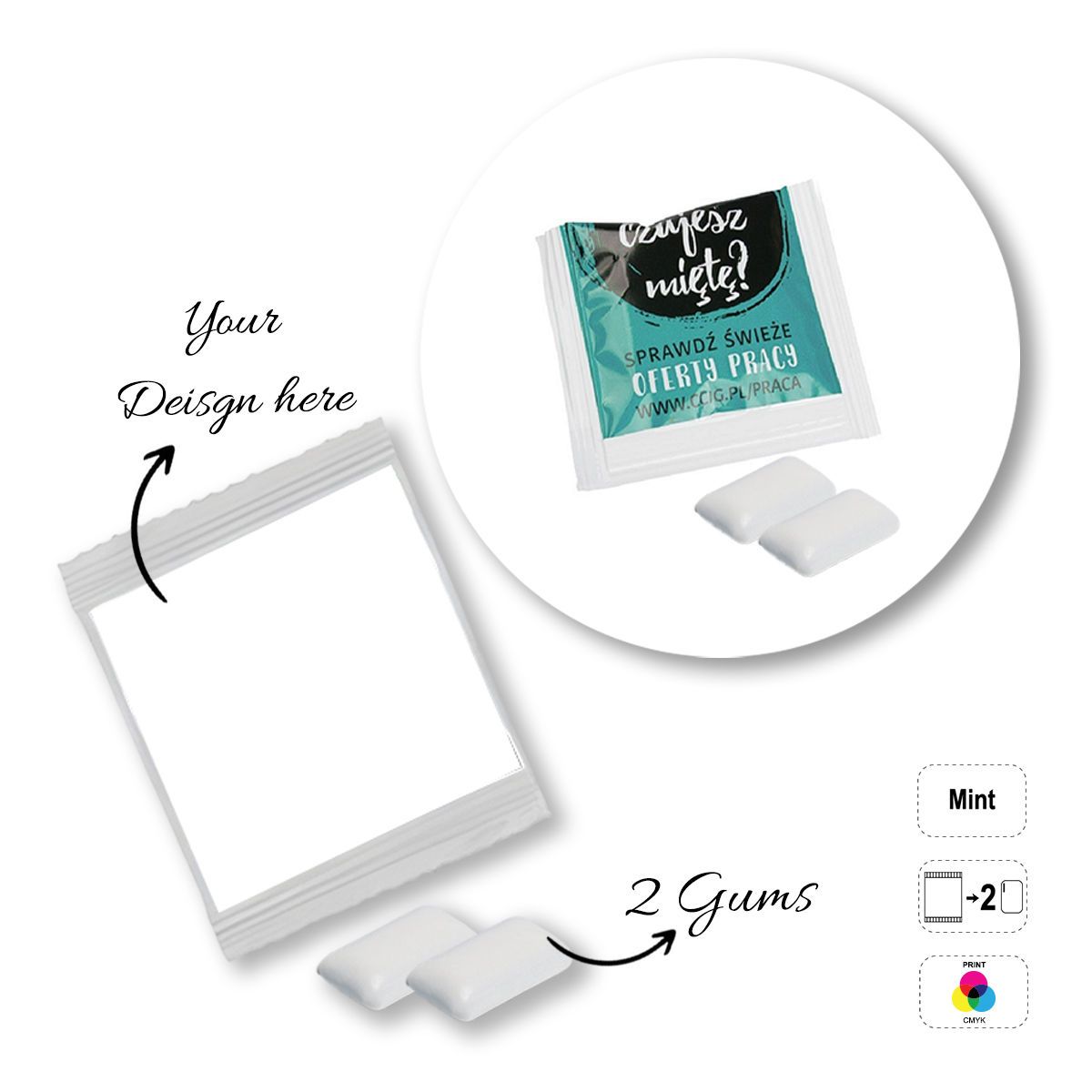 1.2.3. MINTS - Kaugummi, 60x70 mm | GL810901B