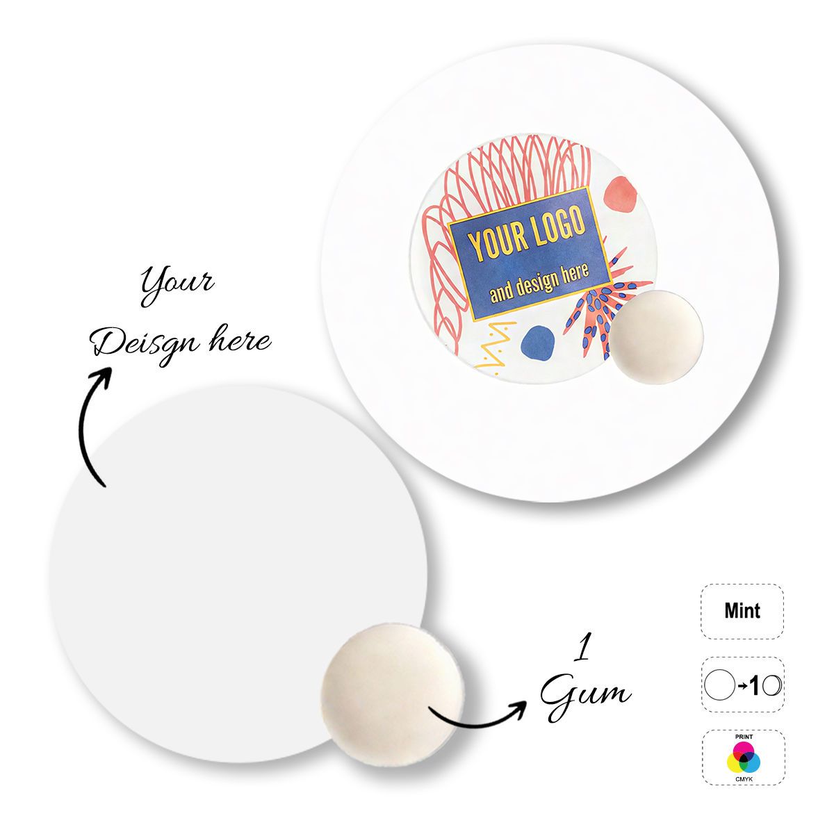 MINT PILLOW - Kaugummi, 58x58 mm | GL810902A