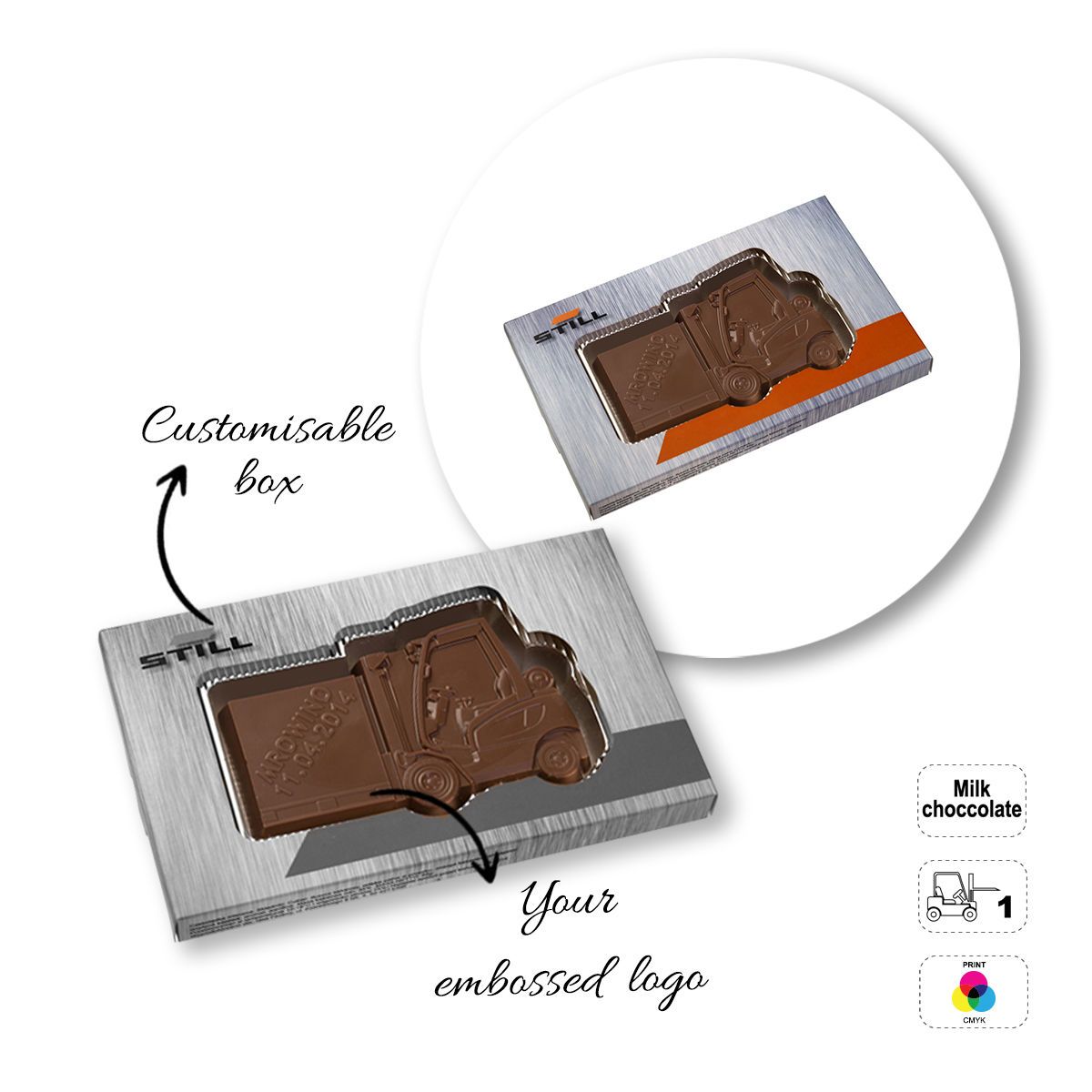 CHOCO4MAT A - Schokoladenriegel, verschiedene Formen, 175x107x15 mm | GL811105A