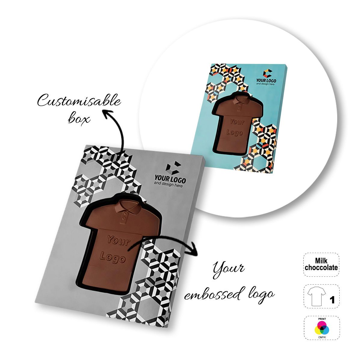 CHOCO4MAT D - Schokoladenriegel, verschiedene Formen, 182x132x15 mm | GL811108C