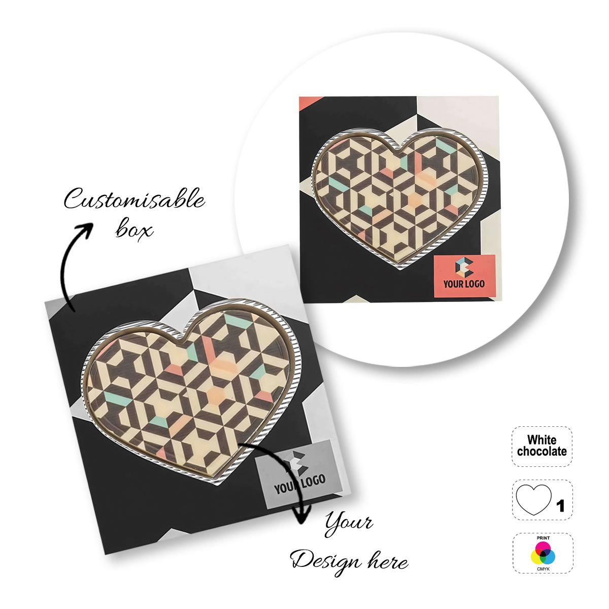 LOGO CHOCO4MAT A - bedruckbare Schokoladentafel, verschiedene Formen, 182x132x15 mm | GL811110B