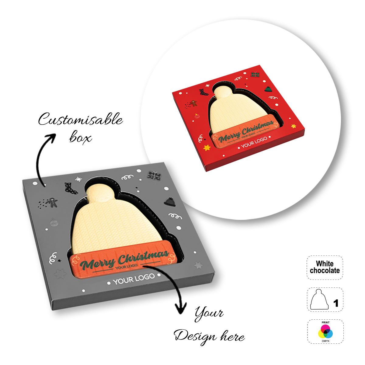 LOGO CHOCO4MAT A - bedruckbare Schokoladentafel, verschiedene Formen, 135x135x15 mm | GL811110C