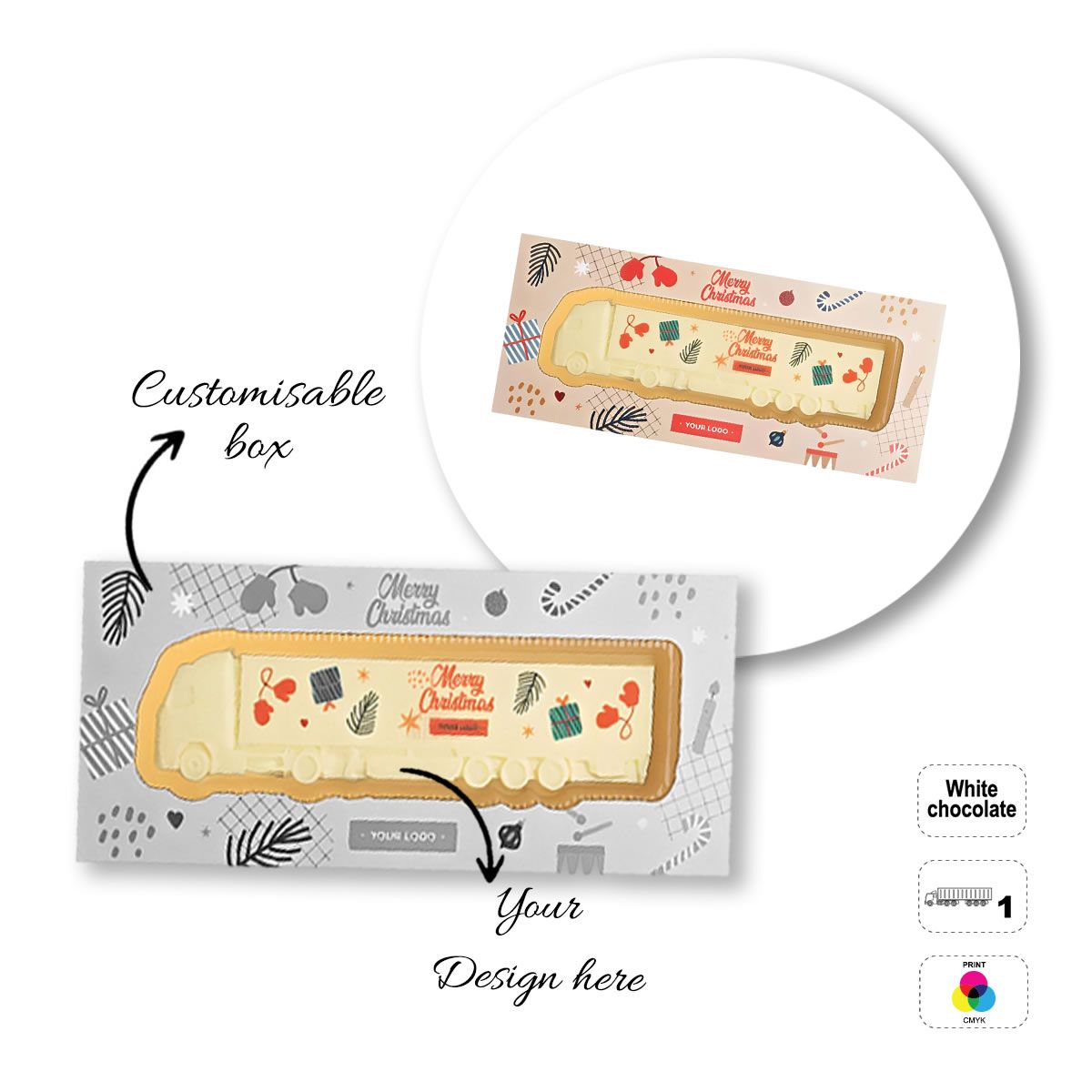 LOGO CHOCO4MAT B - bedruckbare Schokoladentafel, verschiedene Formen, 232x98x20 mm | GL811111B