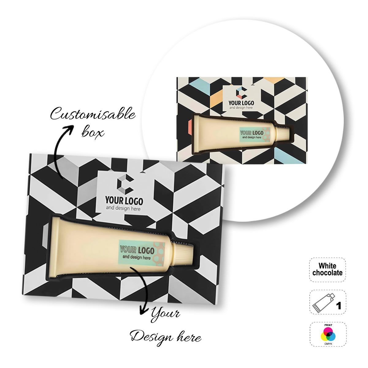 LOGO CHOCO4MAT B - bedruckbare Schokoladentafel, verschiedene Formen, 190x128x25 mm | GL811111C