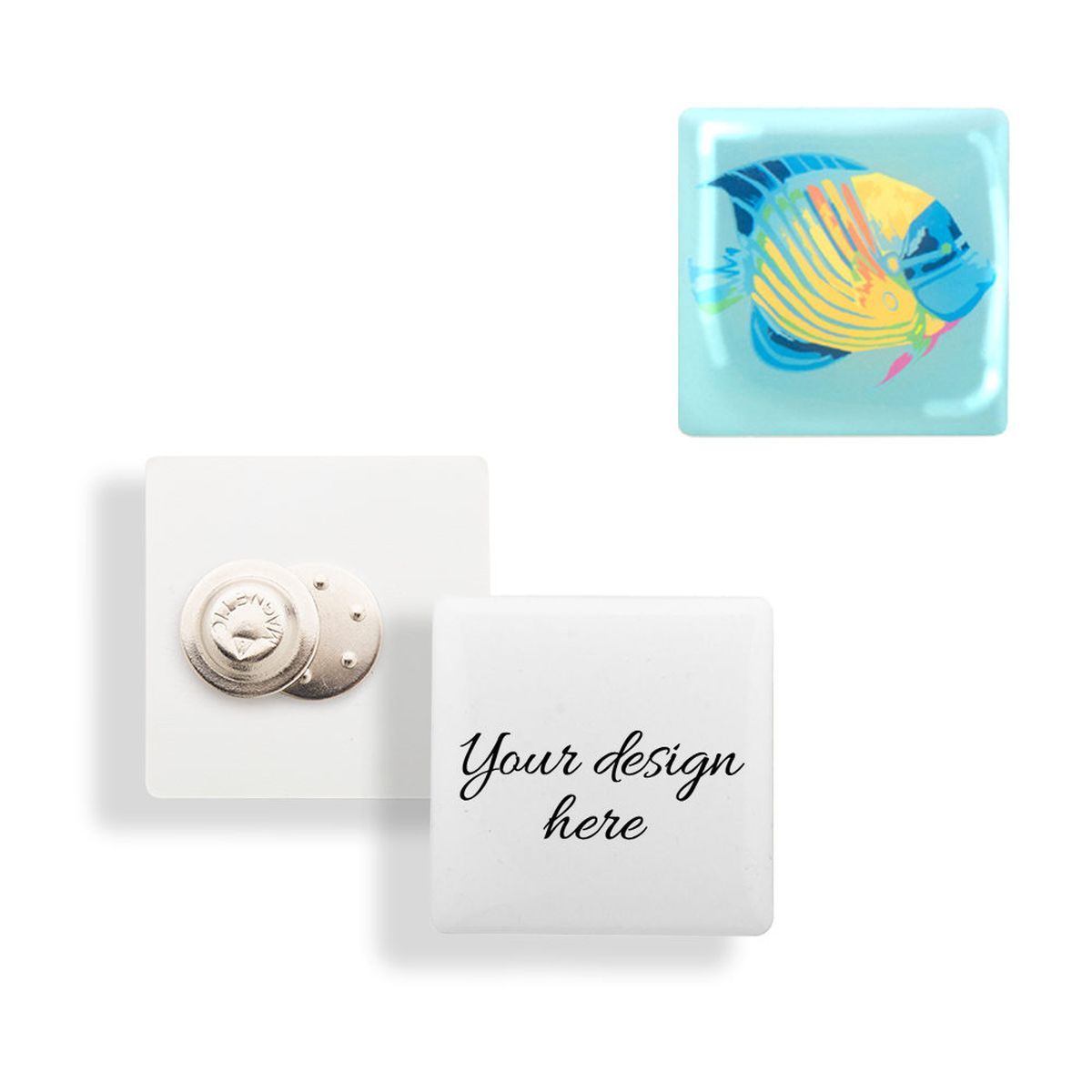 DOMEBADGE - Anstecker mit Magnetbefestigung 45×45 mm | HG718199B