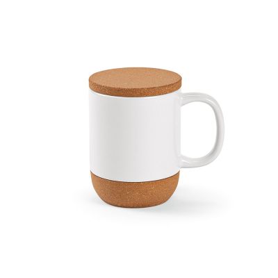 EBRO MUG - Ebro Keramik Tasse mit Kork,410 ml. Für Sublimationsdruck geeignet