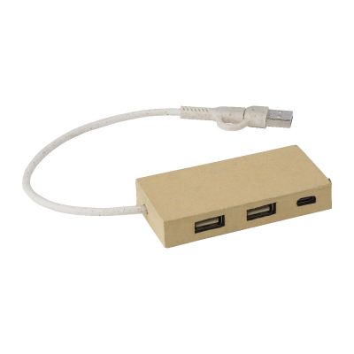 PAULO - USB-Hub aus Aluminium und recyceltem Papier 