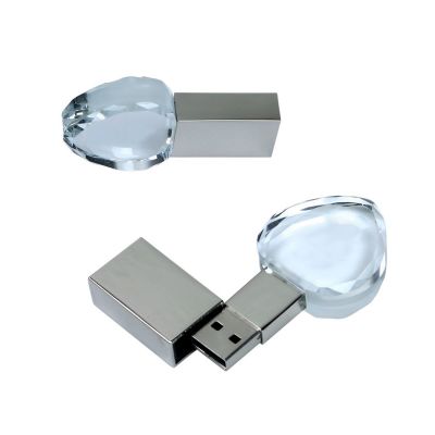 CRYSTAL HEART - Herzförmiger USB-Stick aus Glas 