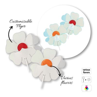 LOLLY FLYER - flacher Lutscher mit Flugblatt