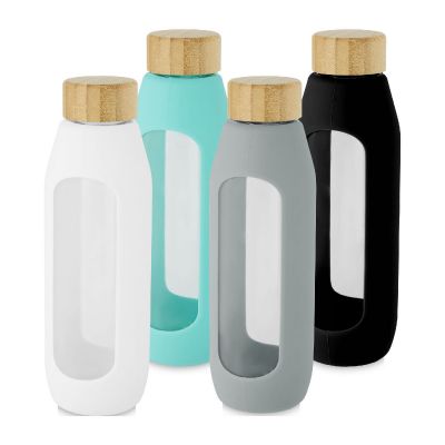 TIDAN - 600 ml Flasche aus Borosilikatglas mit Silikongriff