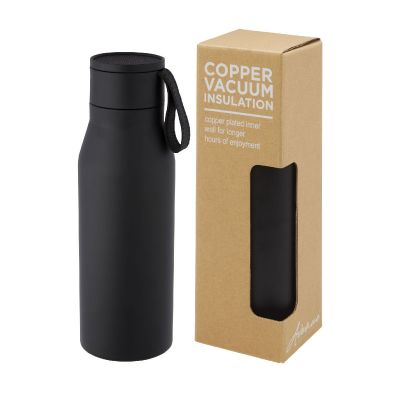 LJUNGAN - 500 ml Kupfer-Vakuum Isolierflasche mit PU Kunststoffband und Deckel