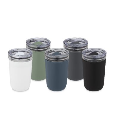 BELLO - 420 ml Glasbecher mit Außenwand aus recyceltem Kunststoff