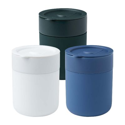 JAVA - 330 ml Keramikbecher mit Silikonhülle und Kunststoffdeckel