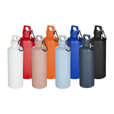 OREGON - 750 ml einfarbige RS-zertifizierte Wasserflasche aus recyceltem Kunststoff mit Karabinerhaken
