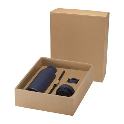 ILLUMINA -te 650 ml RCS-zertifizierte doppelwandige Trinkflasche aus recyceltem Edelstahl mit 3-teiligem Deckelset